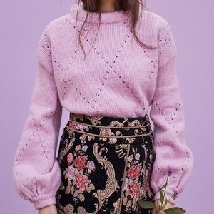 For Love And Lemons Mia Pointelle Sweater - Medium